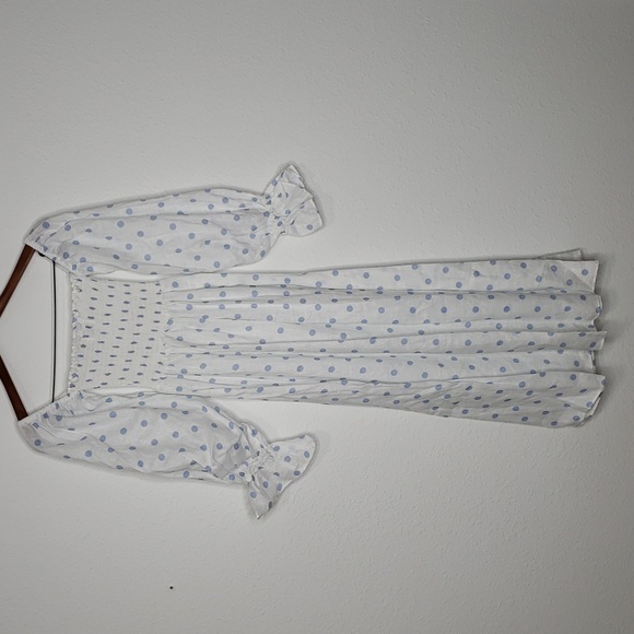 Petal + Pup Womens Gabriella Linen Off Shoulder Milkmaid Midi Dress Size 4 Beach - Picture 7 of 15